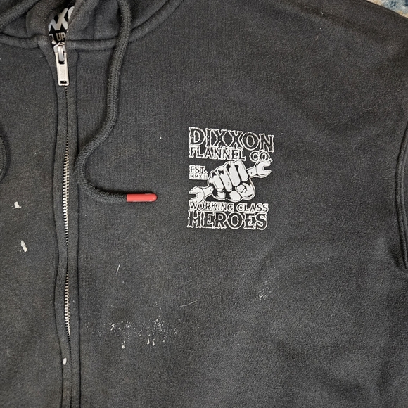 Dixxon Full Zip Hoodie Sweatshirt Men’s L Black Working Class Heroes Distressed - Picture 6 of 13
